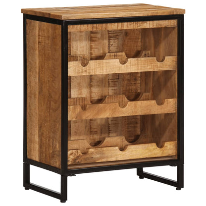 Portabottiglie per 9 Bottiglie 55x33x70 cm Legno Massello Mango - homemem39