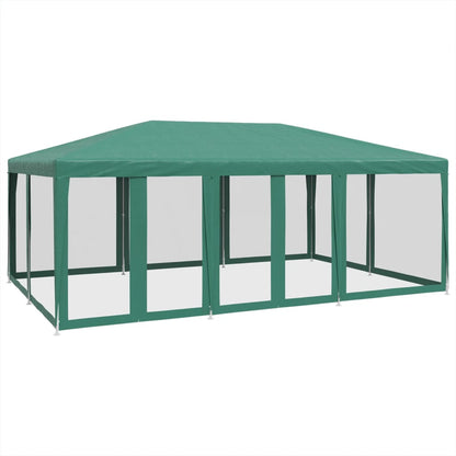 Tenda per Feste con 10 Pareti Laterali in Rete Verde 6x4 m HDPE | homemem39