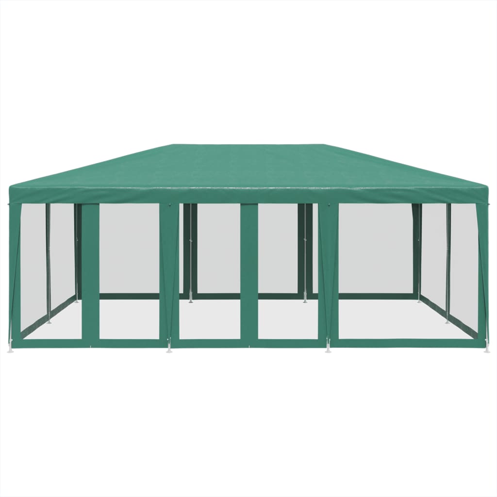 Tenda per Feste con 10 Pareti Laterali in Rete Verde 6x4 m HDPE | homemem39