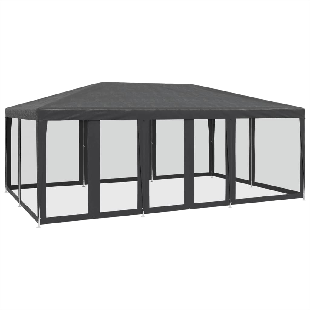 Tenda per Feste con 10 Pareti in Rete Antracite 6x4 m in HDPE | homemem39