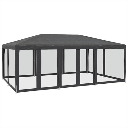 Tenda per Feste con 10 Pareti in Rete Antracite 6x4 m in HDPE | homemem39