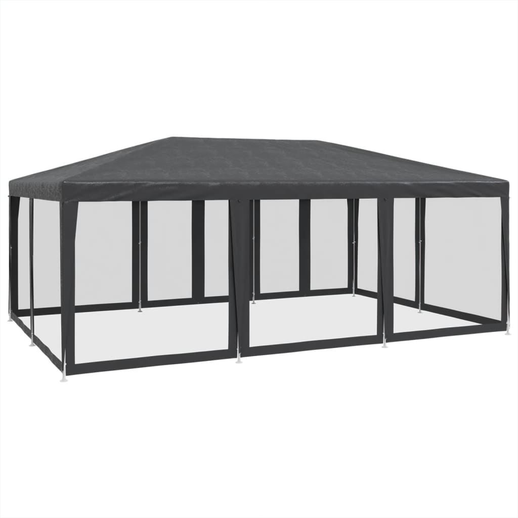 Tenda per Feste con 10 Pareti in Rete Antracite 6x4 m in HDPE | homemem39