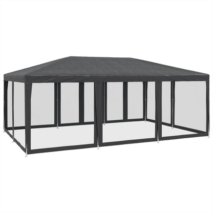 Tenda per Feste con 10 Pareti in Rete Antracite 6x4 m in HDPE | homemem39