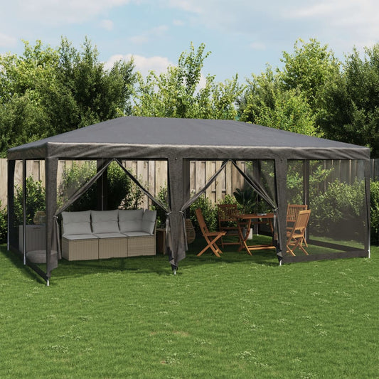 Tenda per Feste con 10 Pareti in Rete Antracite 6x4 m in HDPE | homemem39