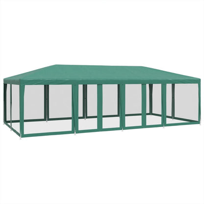Tenda per Feste con 12 Pareti Laterali in Rete Verde 8x4 m HDPE | homemem39