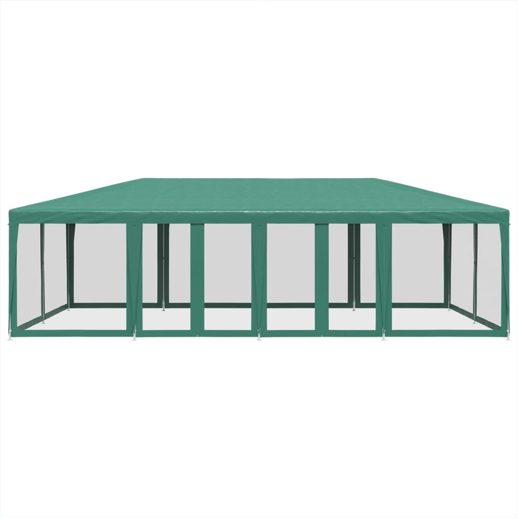 Tenda per Feste con 12 Pareti Laterali in Rete Verde 8x4 m HDPE | homemem39
