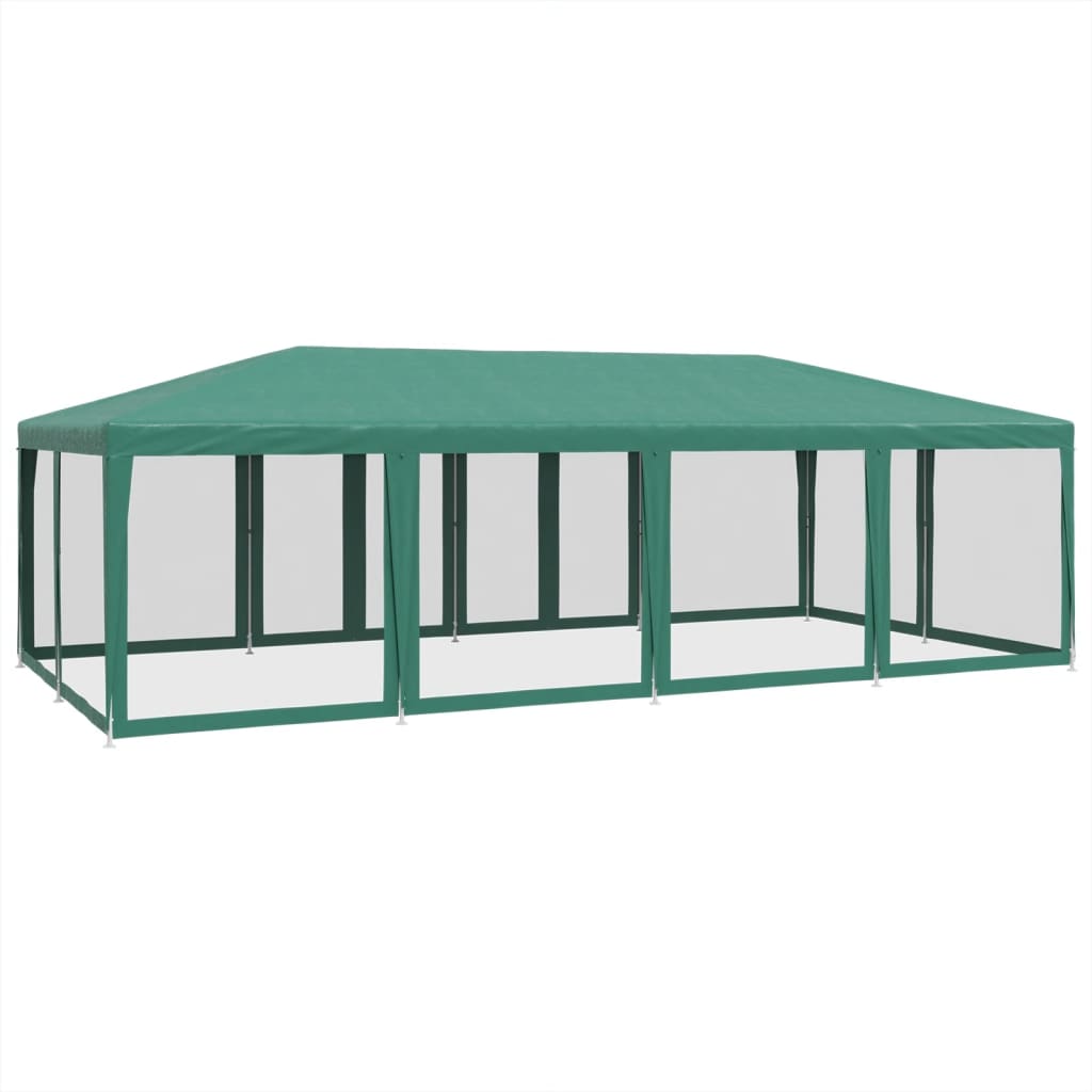 Tenda per Feste con 12 Pareti Laterali in Rete Verde 8x4 m HDPE | homemem39