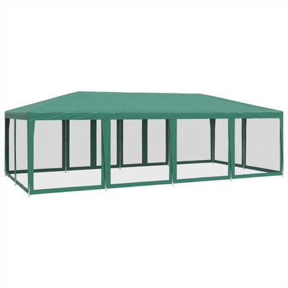 Tenda per Feste con 12 Pareti Laterali in Rete Verde 8x4 m HDPE | homemem39