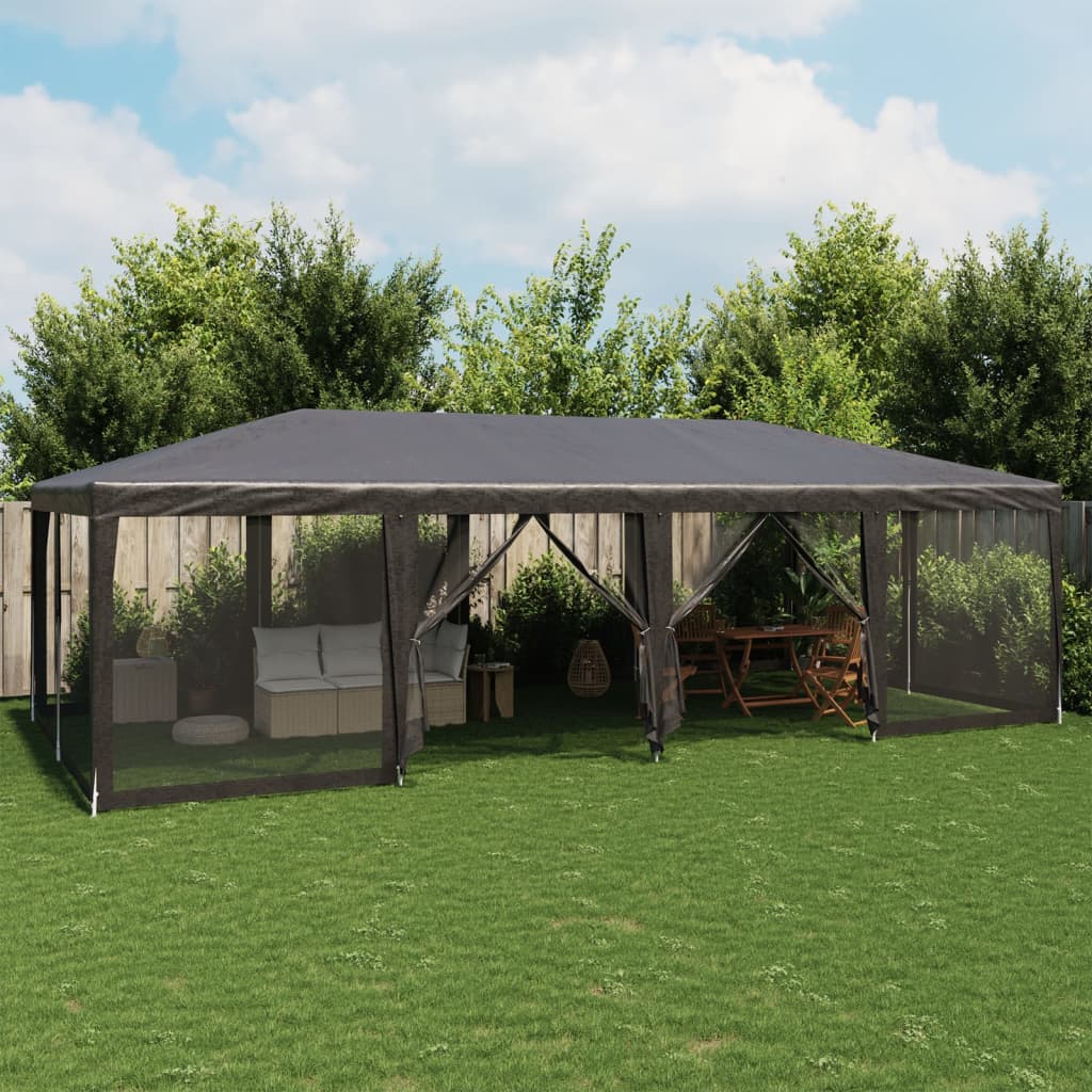 Tenda per Feste con 12 Pareti in Rete Antracite 8x4 m in HDPE | homemem39