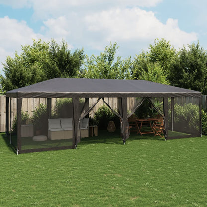 Tenda per Feste con 12 Pareti in Rete Antracite 8x4 m in HDPE | homemem39