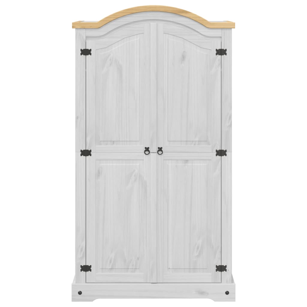 Armadio Corona Bianco 102x52x186 cm in Legno Massello di Pino