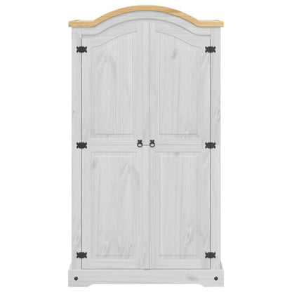 Armadio Corona Bianco 102x52x186 cm in Legno Massello di Pino