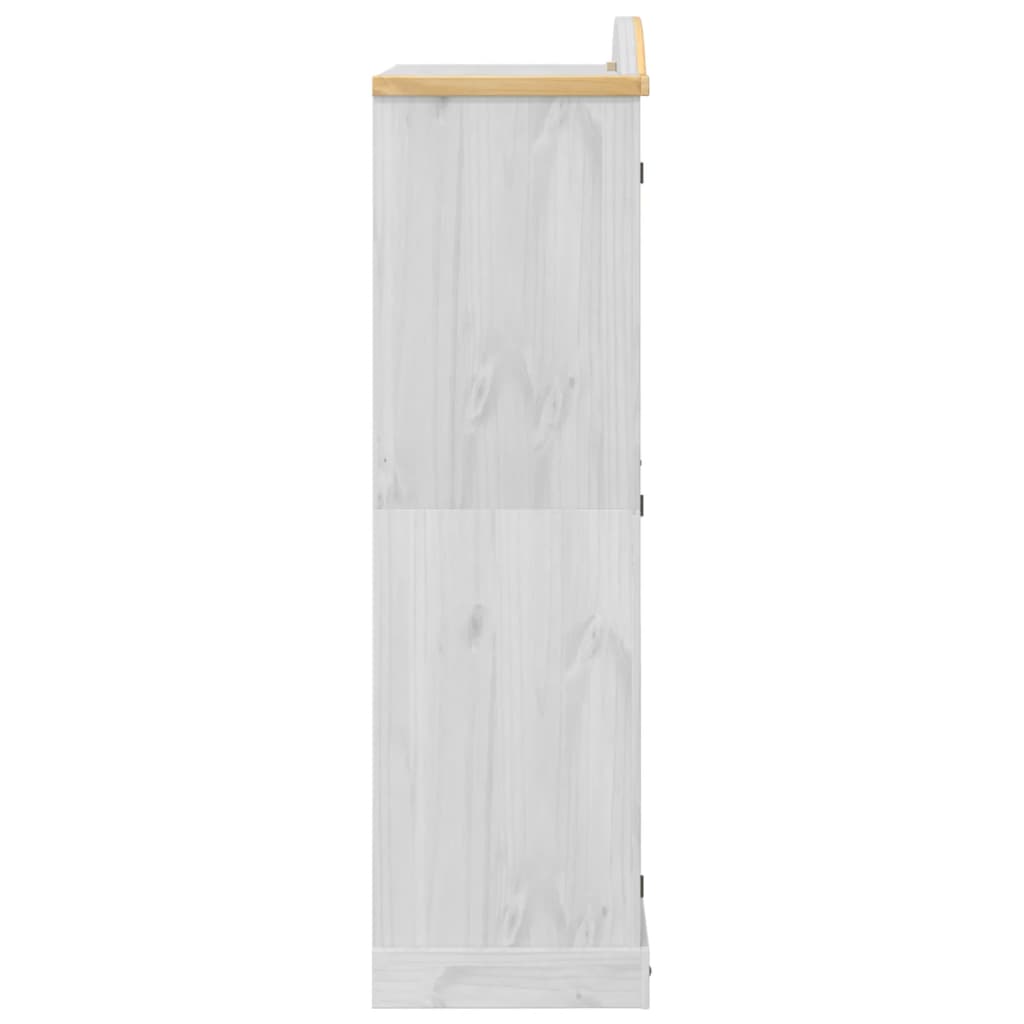 Armadio Corona Bianco 102x52x186 cm in Legno Massello di Pino