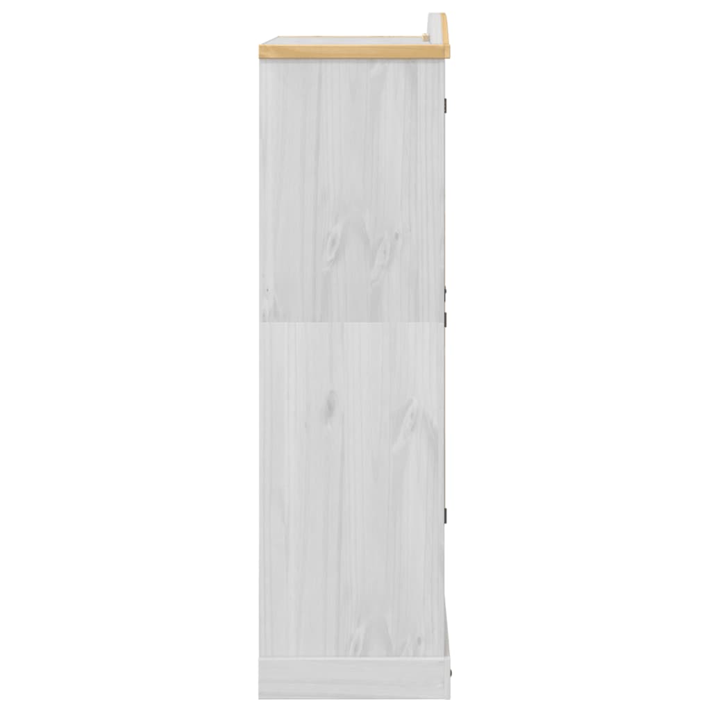 Armadio Corona Bianco 102x52x186 cm in Legno Massello di Pino