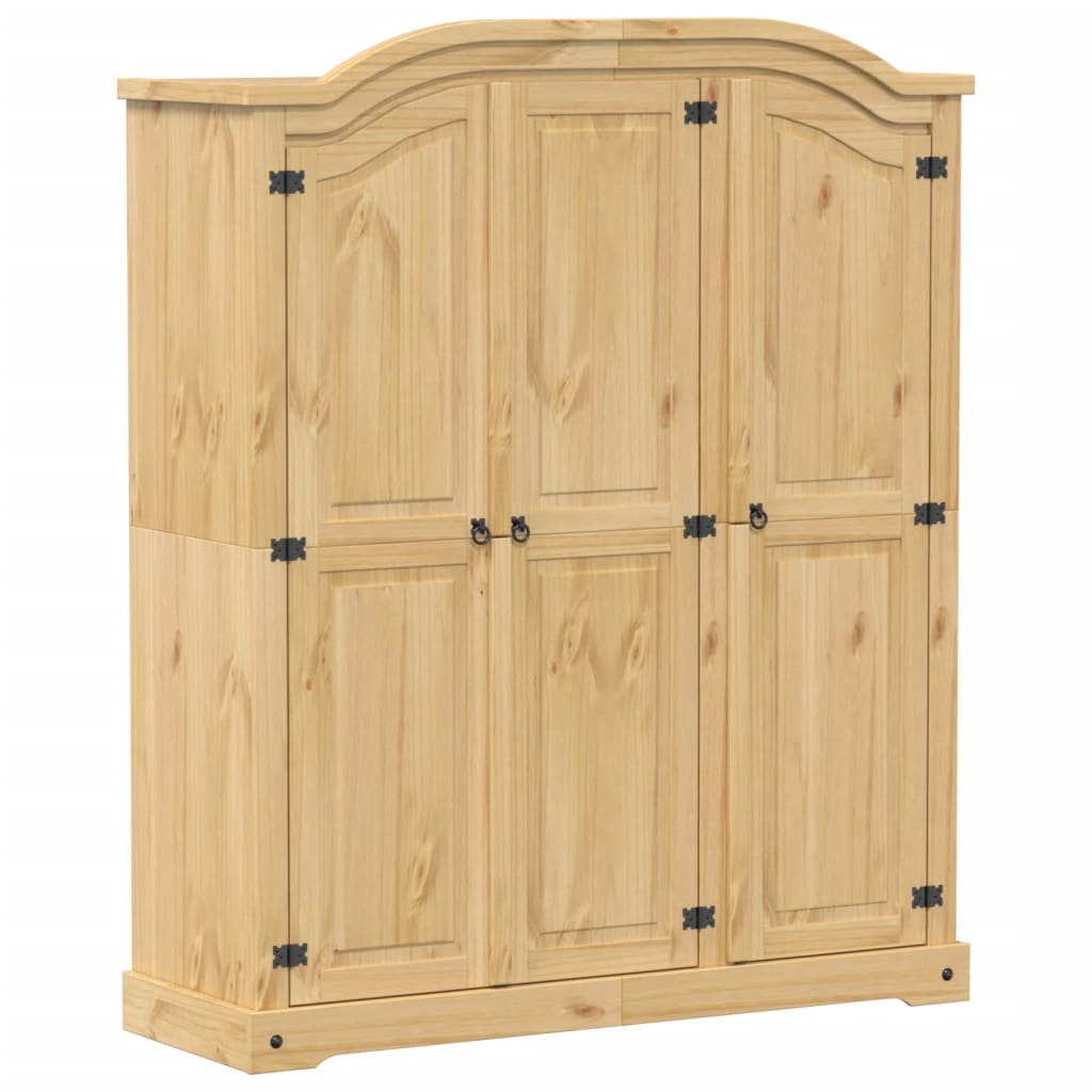 Corona wardrobe 151.5x52x186 cm in solid pine wood