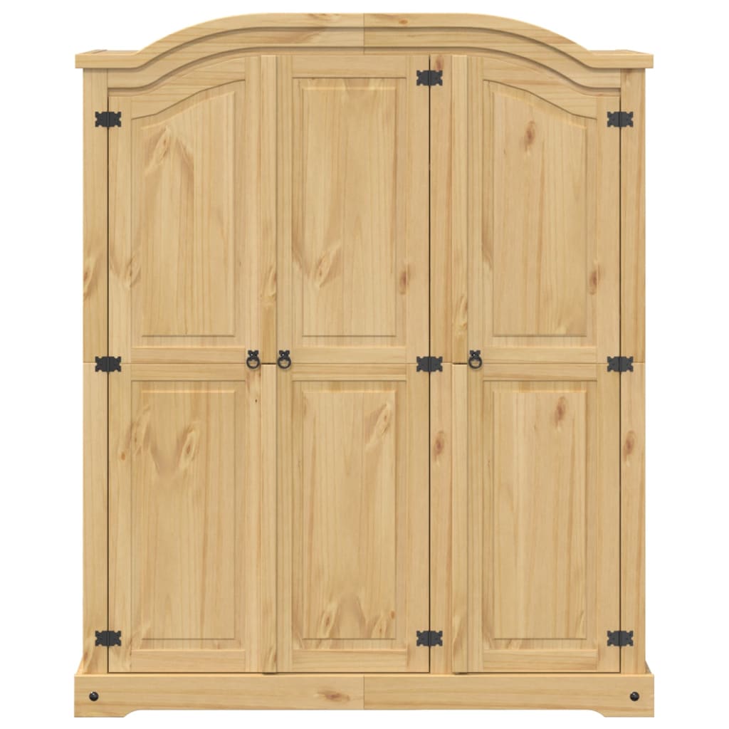 Corona wardrobe 151.5x52x186 cm in solid pine wood