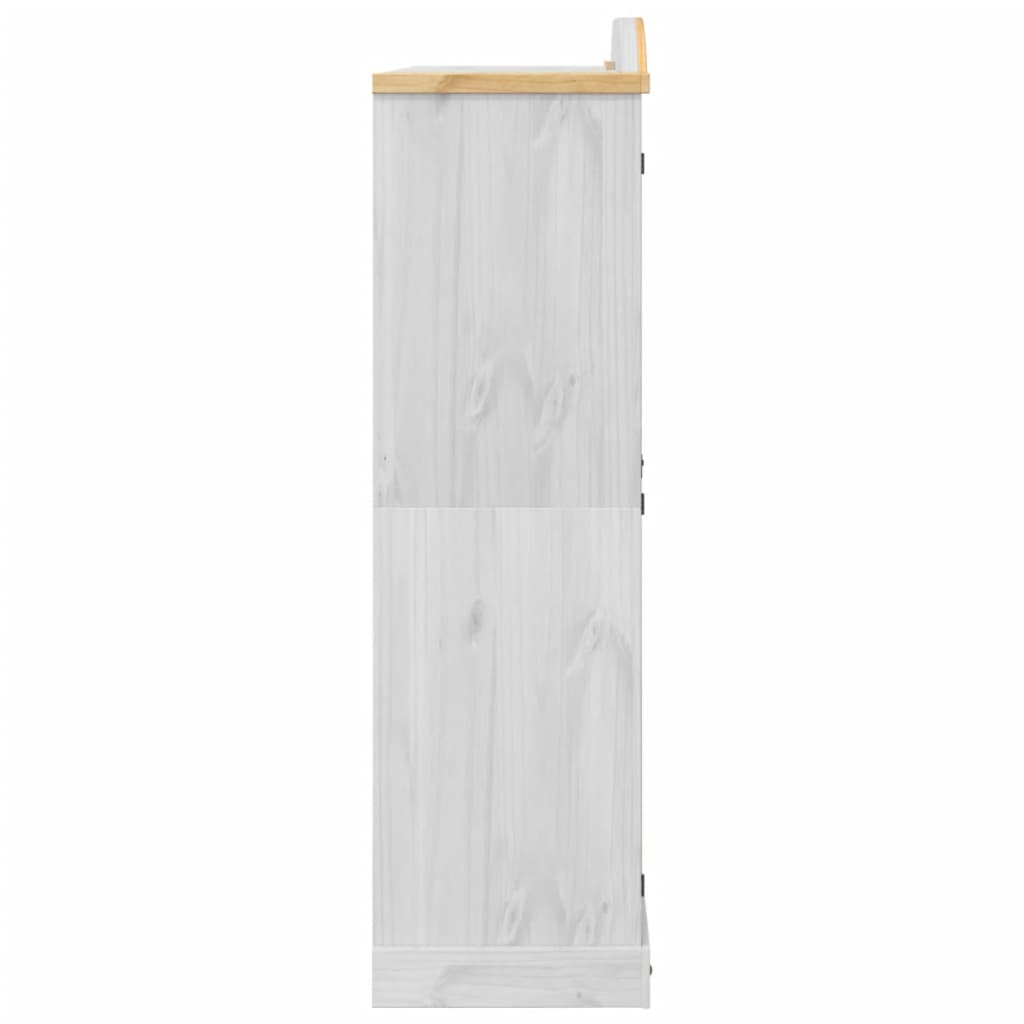 Corona White Wardrobe 151.5x52x186 cm in Solid Pine Wood