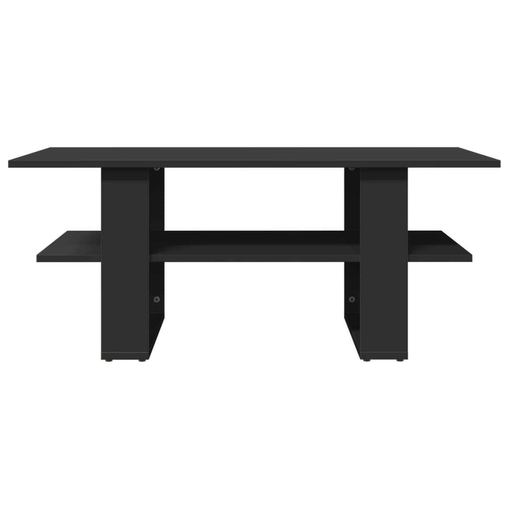 Tavolino da Salotto Nero 102x55x42 cm in Legno Multistrato