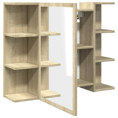 Mobile Bagno con Specchio Rovere Sonoma 80x20,5x64 Multistrato | homemem39