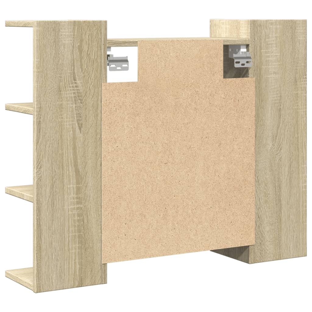 Mobile Bagno con Specchio Rovere Sonoma 80x20,5x64 Multistrato | homemem39