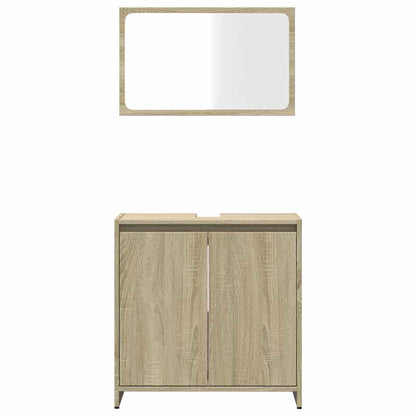 Set Mobili da Bagno 2 pz Rovere Sonoma in Legno Multistrato | homemem39