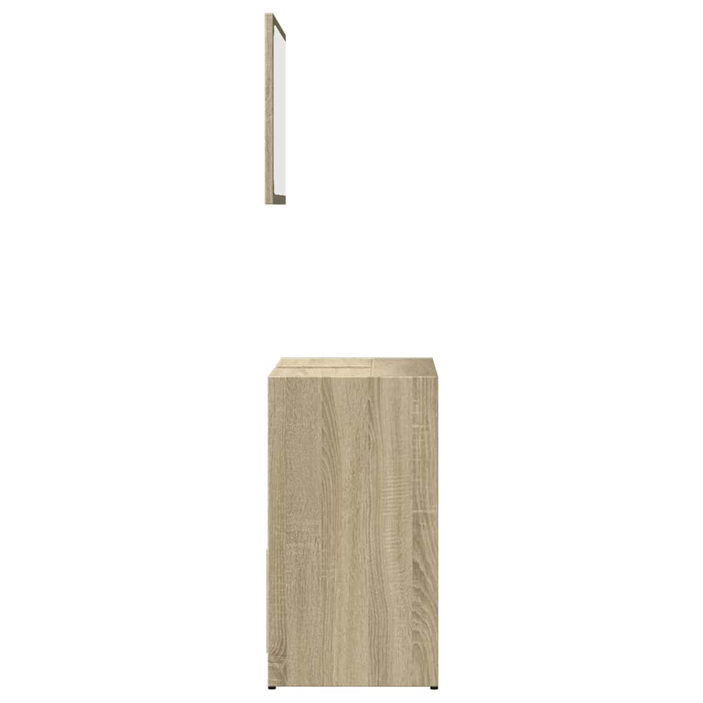 Set Mobili da Bagno 2 pz Rovere Sonoma in Legno Multistrato