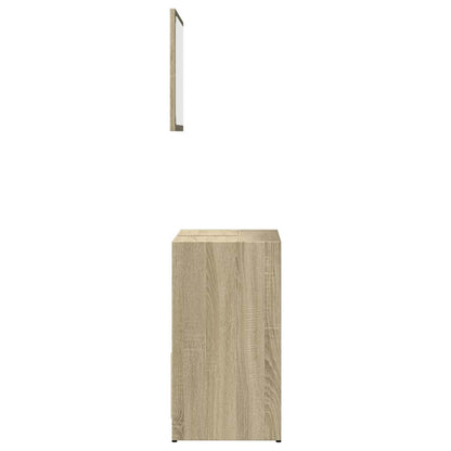 Set Mobili da Bagno 2 pz Rovere Sonoma in Legno Multistrato