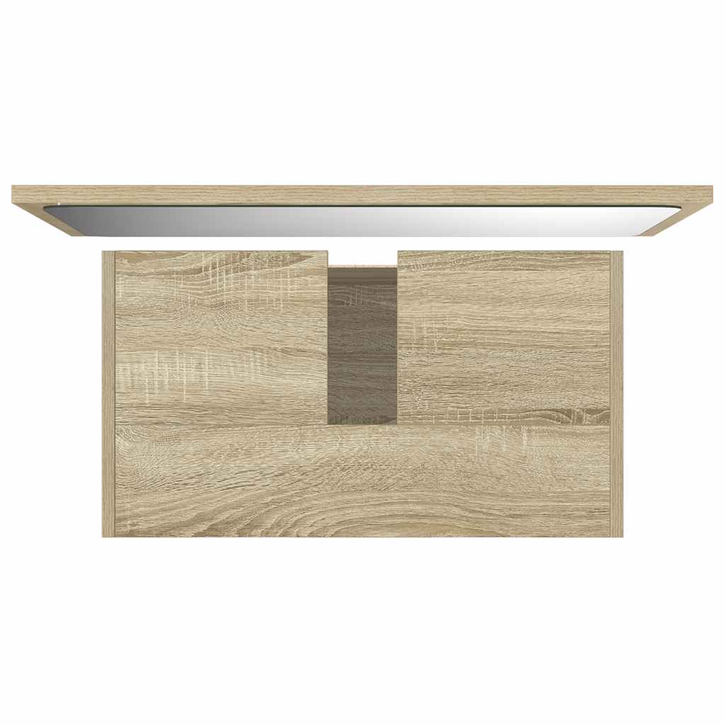 Set Mobili da Bagno 2 pz Rovere Sonoma in Legno Multistrato