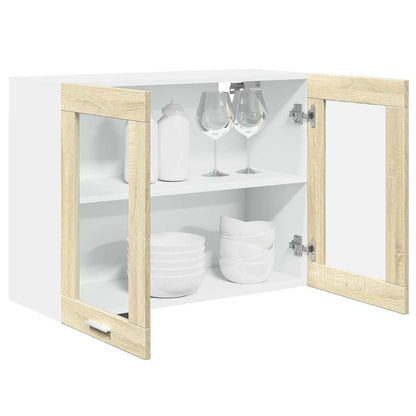 Mobile Pensile “Lyon” Vetro Rovere Sonoma 80x31x60cm