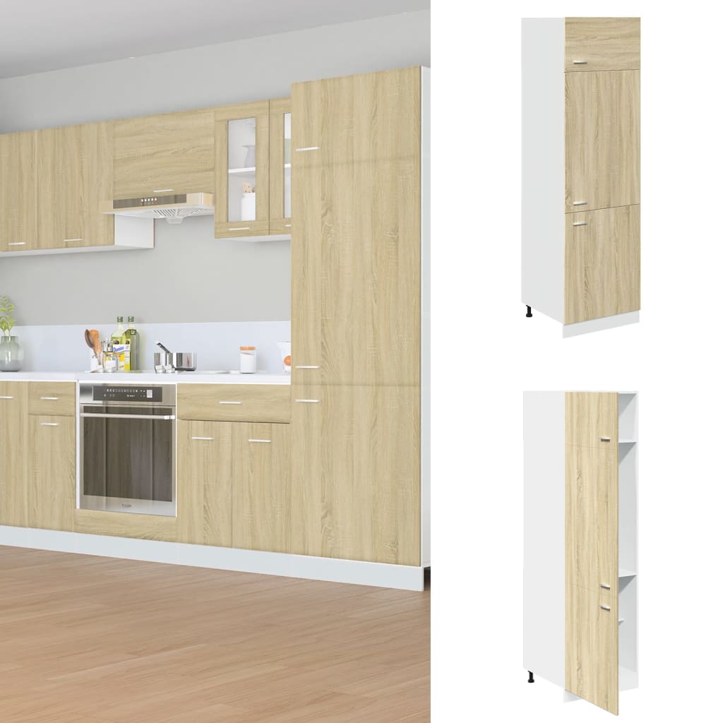 Mobile per Frigo “Lyon” Rovere Sonoma 60x57x207 cm | homemem39