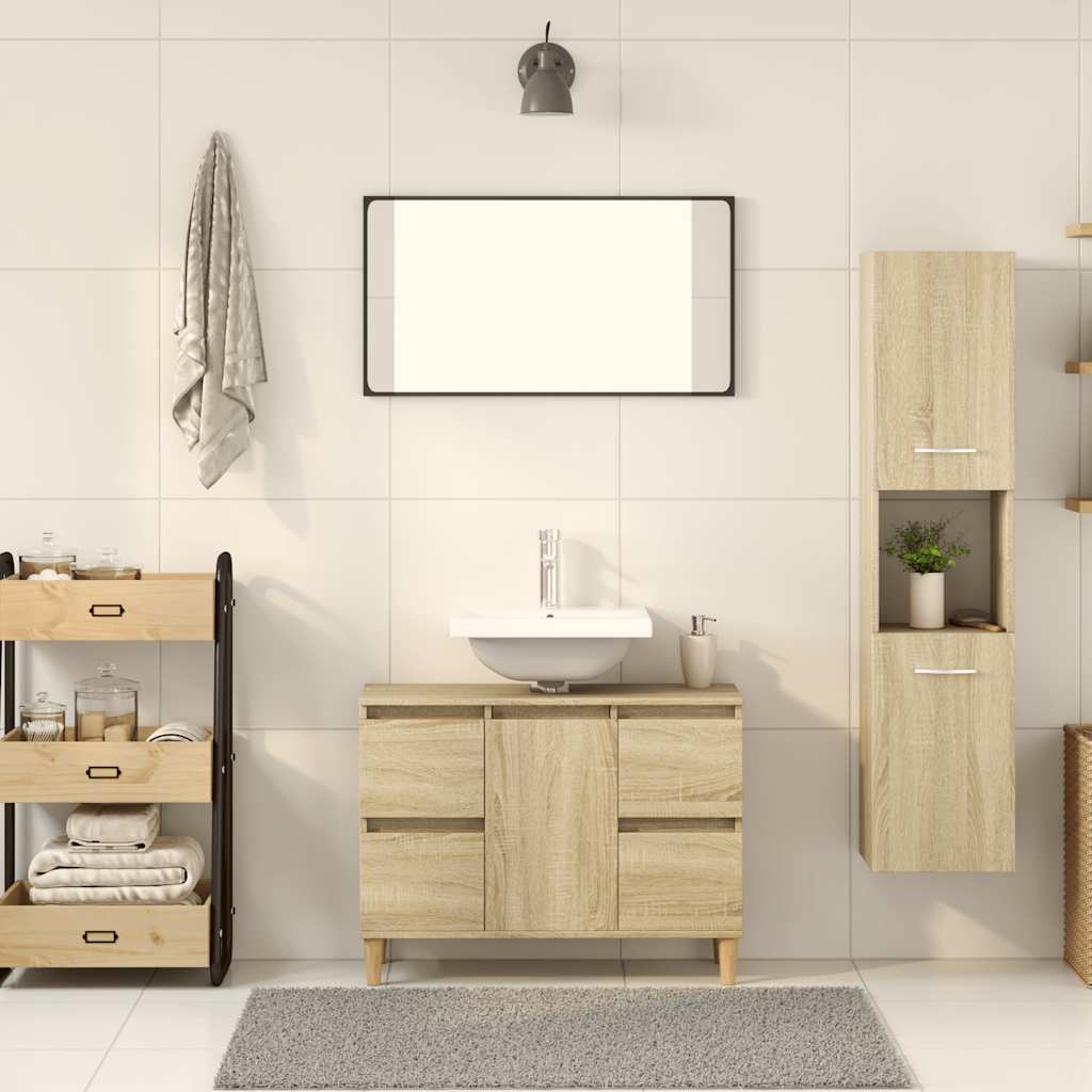 Mobile da Bagno Rovere Sonoma 30x30x130 cm in Legno Multistrato | homemem39