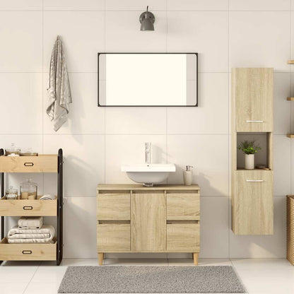 Mobile da Bagno Rovere Sonoma 30x30x130 cm in Legno Multistrato | homemem39