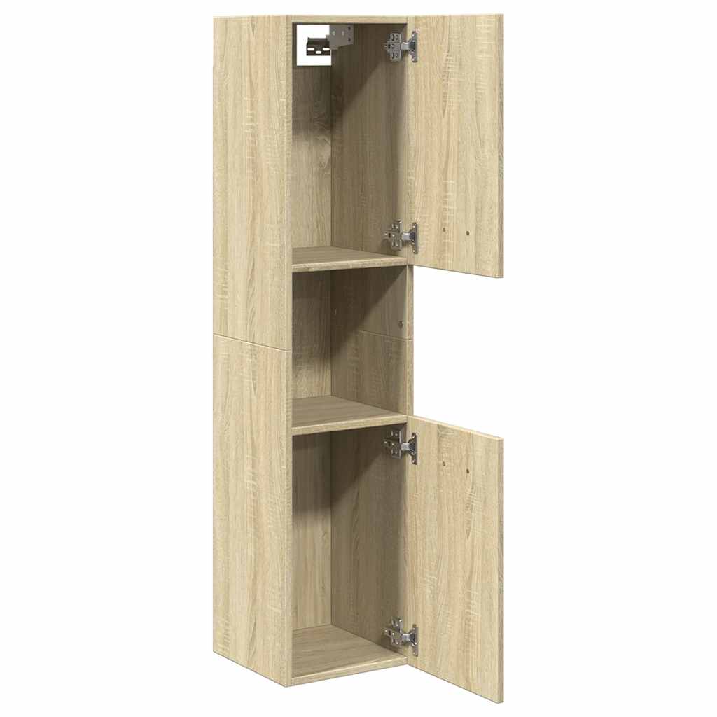 Mobile da Bagno Rovere Sonoma 30x30x130 cm in Legno Multistrato | homemem39