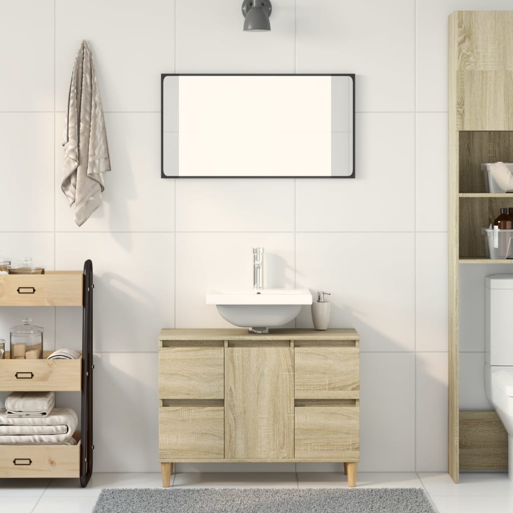 Mobile Lavabo Rovere Sonoma 80x33x60 cm in Legno Multistrato | homemem39