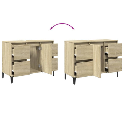 Mobile Lavabo Rovere Sonoma 80x33x60 cm in Legno Multistrato | homemem39