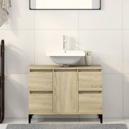 Mobile Lavabo Rovere Sonoma 80x33x60 cm in Legno Multistrato | homemem39