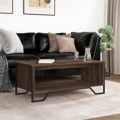 Tavolino Salotto Rovere Marrone 100x51x40 cm Legno Multistrato | homemem39