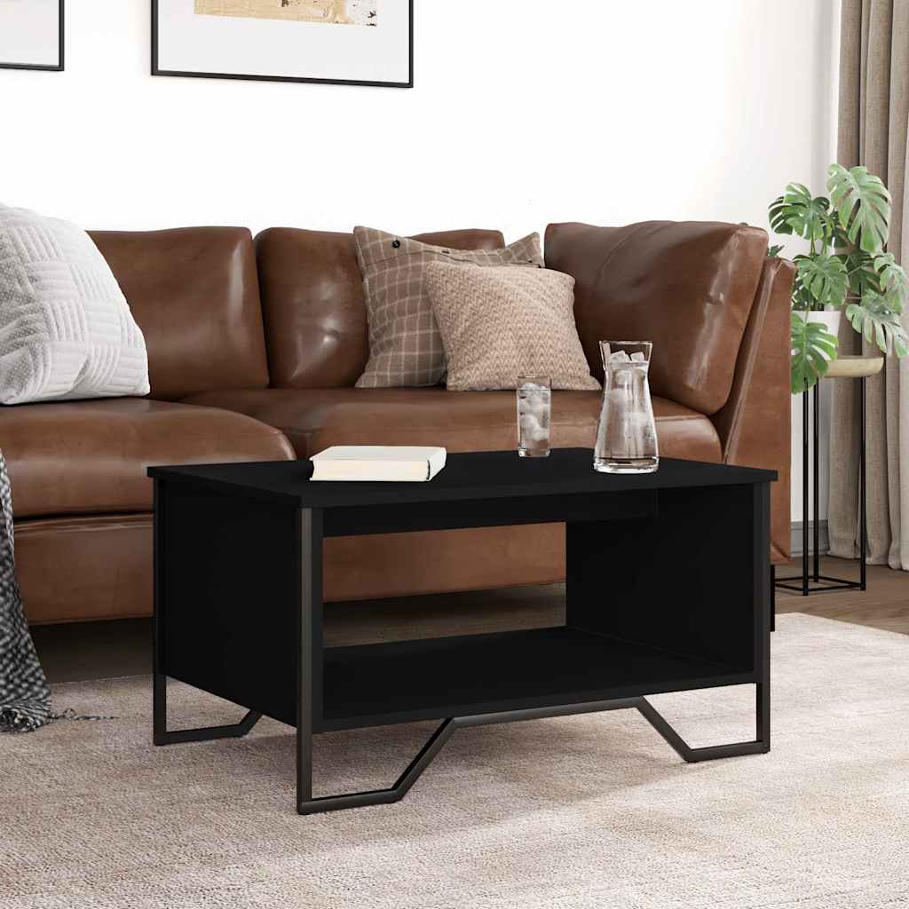 Tavolino da Salotto Nero 75x51x40 cm in Legno Multistrato | homemem39