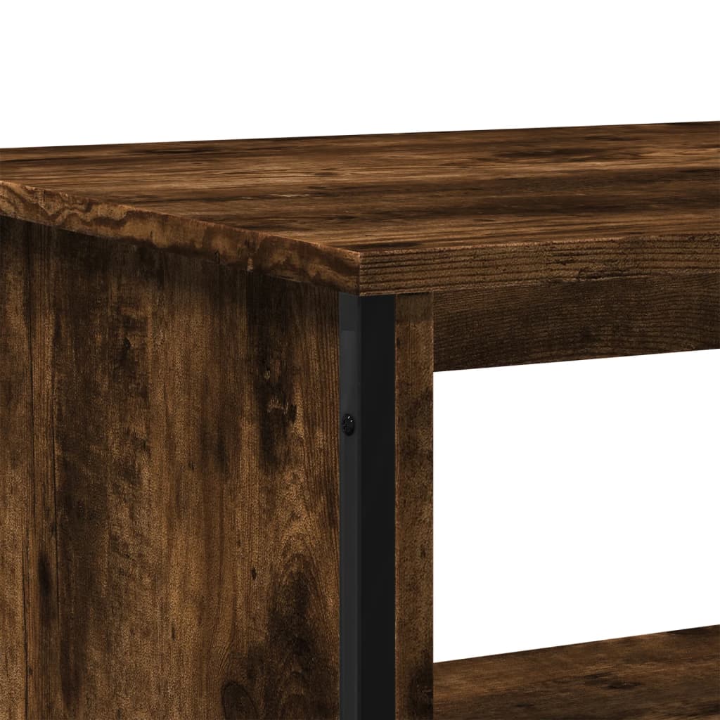 Tavolino da Salotto Rovere Fumo 75x51x40cm in Legno Multistrato