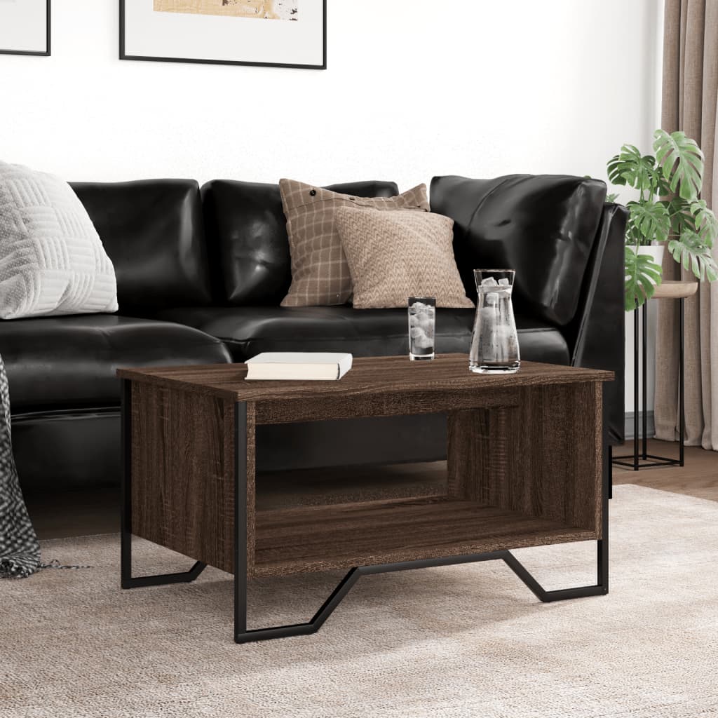 Tavolino da Salotto Rovere Marrone 75x51x40cm Legno Multistrato | homemem39