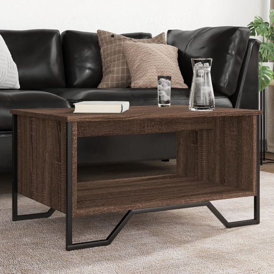 Tavolino da Salotto Rovere Marrone 75x51x40cm Legno Multistrato | homemem39