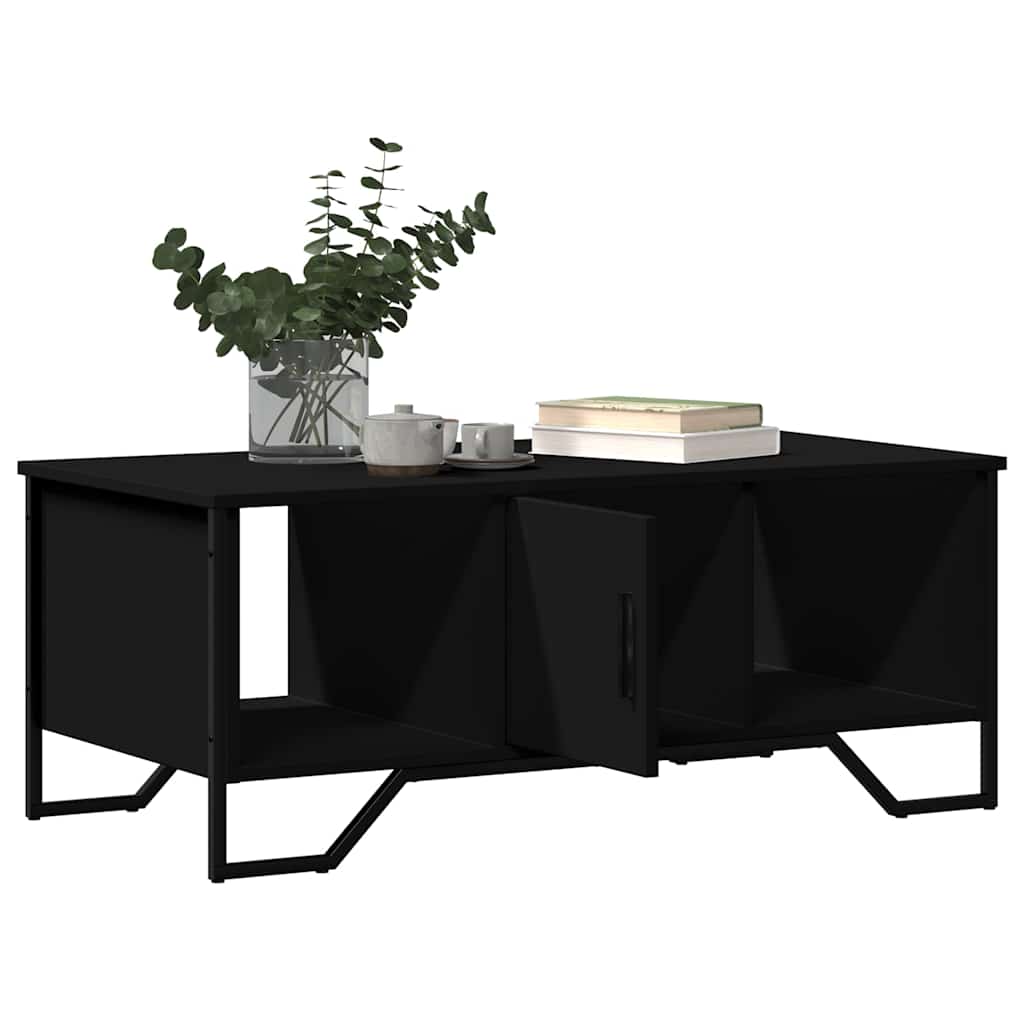 Tavolino da Salotto Nero 100x51x40 cm in Legno Multistrato