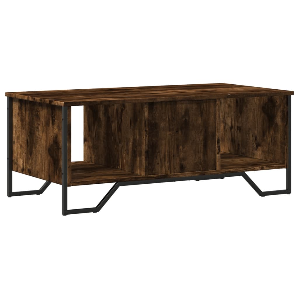 Tavolino da Salotto Rovere Fumo 100x51x40 cm Legno Multistrato
