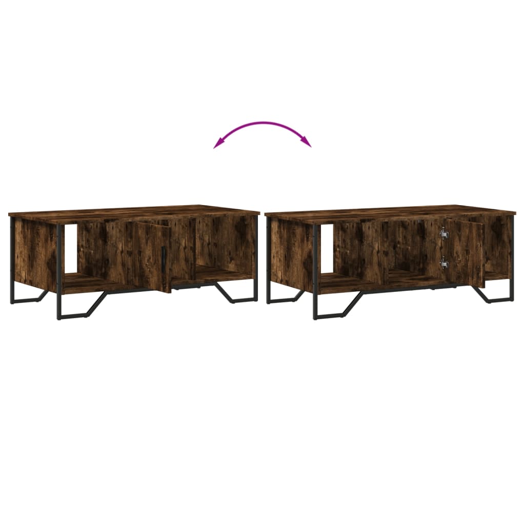 Tavolino da Salotto Rovere Fumo 100x51x40 cm Legno Multistrato