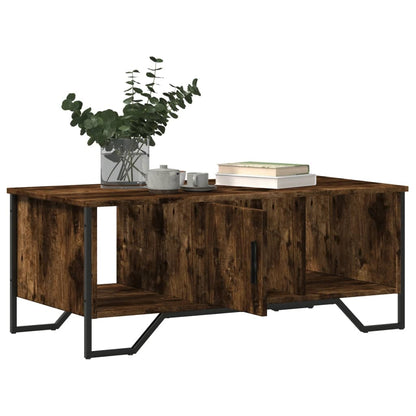 Tavolino da Salotto Rovere Fumo 100x51x40 cm Legno Multistrato
