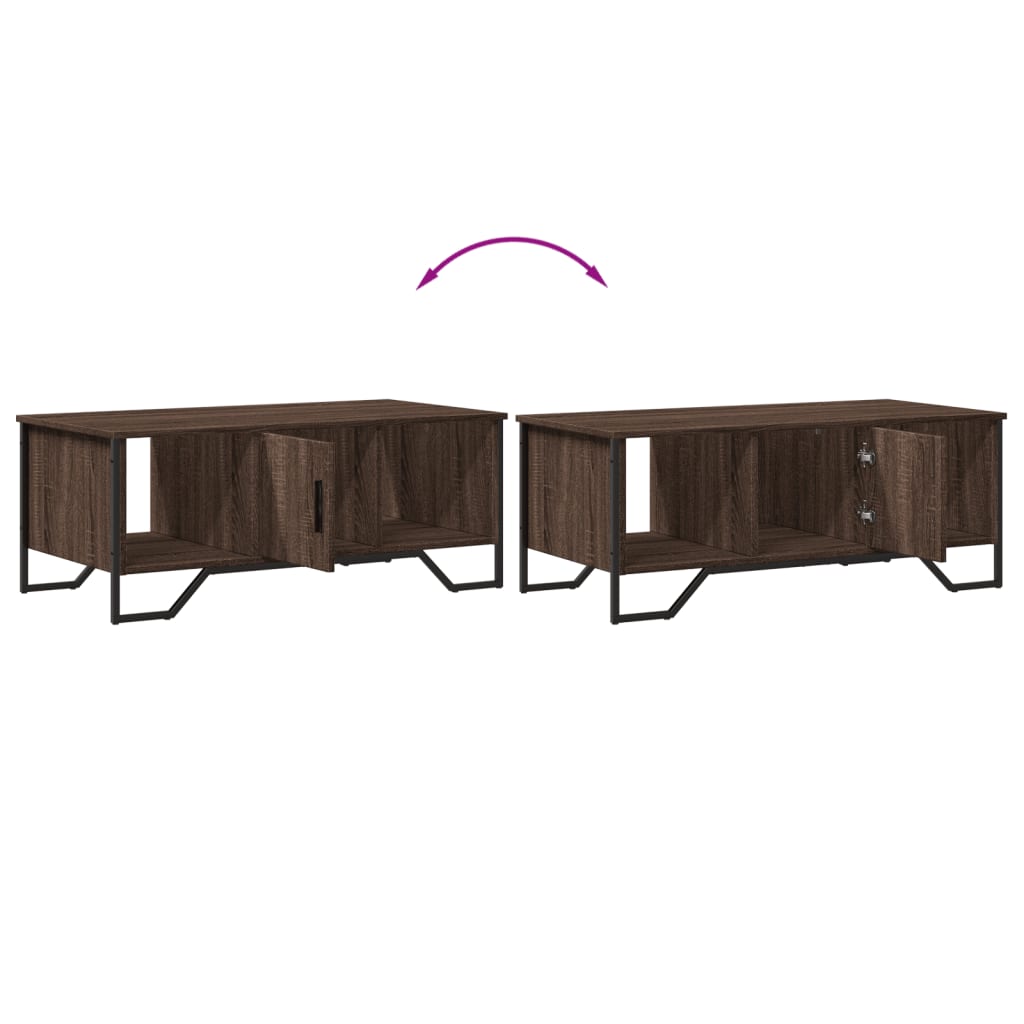 Tavolino Salotto Rovere Marrone 100x51x40 cm Legno Multistrato