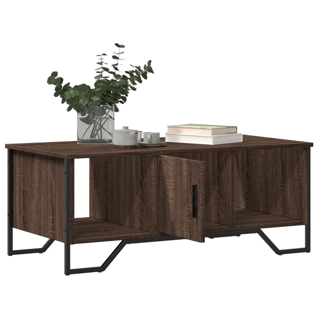 Tavolino Salotto Rovere Marrone 100x51x40 cm Legno Multistrato