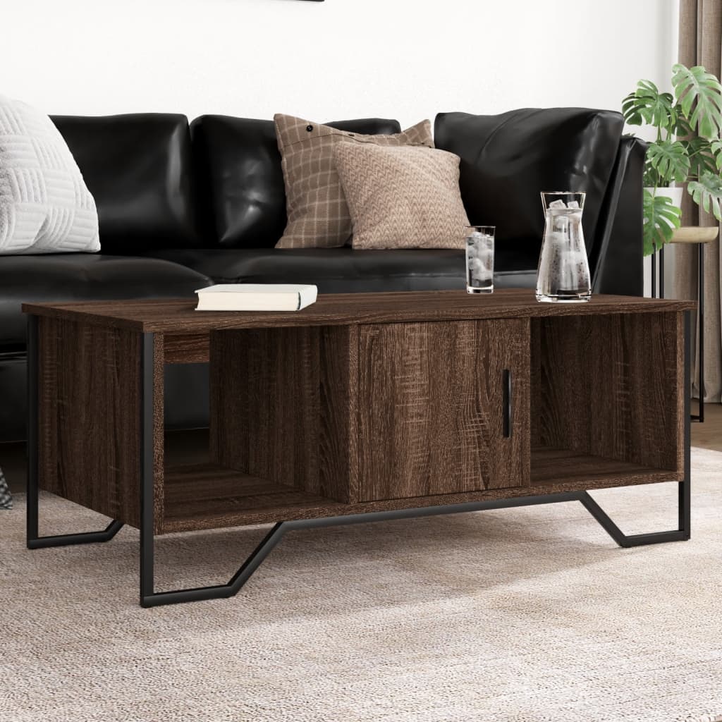 Tavolino Salotto Rovere Marrone 100x51x40 cm Legno Multistrato | homemem39