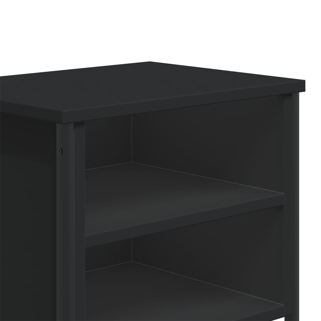 Comodino Nero 40x30x40 cm in Legno Multistrato - homemem39
