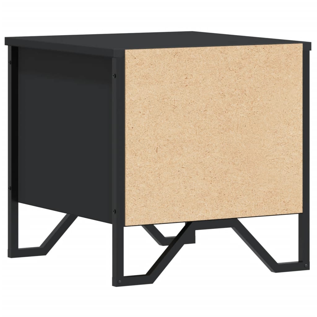 Comodino Nero 40x41x40 cm in Truciolato